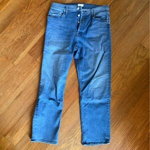 MOTHER Straight Leg Blue Jeans